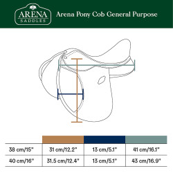 Zadel Arena gemengd pony cob Zwart
