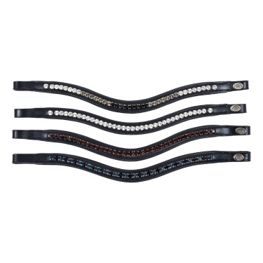 Frontal rembourré vague strass HFI Noir / argenté Frontal rembourré vague strass HFI Noir / argenté