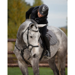 Voorgevormd gewatteerd voorstuk met golvende strass HFI Zwart / zilverkleurig