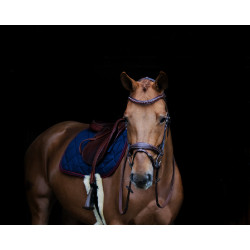 Frontal rembourré vague strass HFI Marron / or