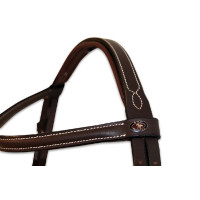 **Mexicaanse neusriem hoofdstel met sierstiksels HFI** Zwart