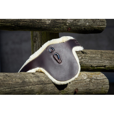 HFI Master singelriem leer / schapenwol Zwart