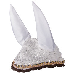 Bonnet anti-mouches Imperial Riding Italy de Luxe Blanc / marron Bonnet anti-mouches Imperial Riding Italy de Luxe Blanc / marron
