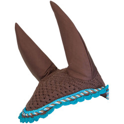 Bonnet anti-mouches Imperial Riding Italy de Luxe Marron foncé / sarcelle Bonnet anti-mouches Imperial Riding Italy de Luxe Marron foncé / sarcelle