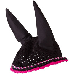 Bonnet anti-mouches Imperial Riding Italy de Luxe Rose noir / néon Bonnet anti-mouches Imperial Riding Italy de Luxe Rose noir / néon