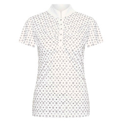 Polo en tech Imperial Riding Roxy AOP Blanc / gris