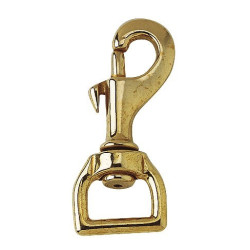 Musketonhaak oog 20 mm vierkant messing