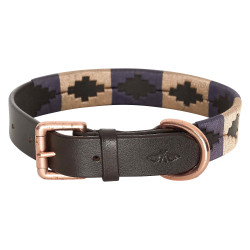 Collier du chien HV Polo Chaya Marron / marine