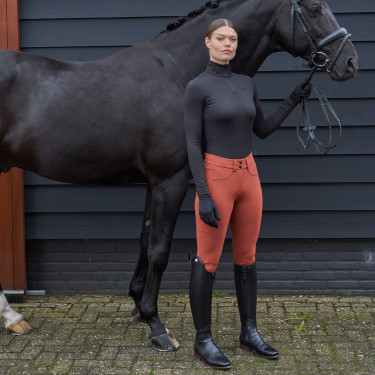 Rijbroek Euro-Star Empress FullGrip Donker kaneel Oranje