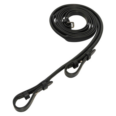 Riendas de cuero redondas y planas Imperial Riding Zwart / zilver