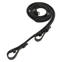 Rênes cuir ronde et plate Imperial Riding Noir / argent