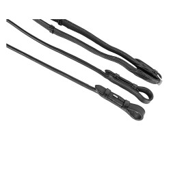 Riendas de cuero redondas y planas Imperial Riding Zwart / zilver