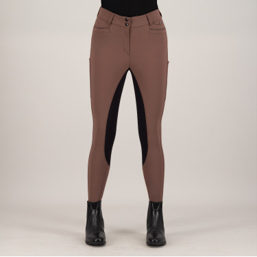 Pantalon d'équitation Euro-Star Arielle Connect FullGrip femme Caramel Marron