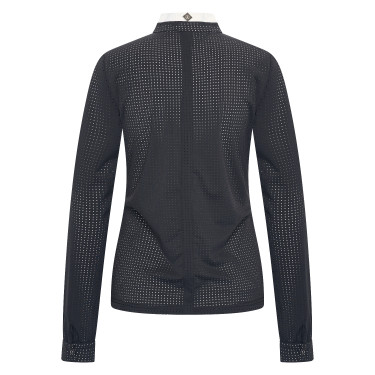 Wedstrijdpoloshirt mesh Imperial Riding Grandprix lange mouwen dames Zwart