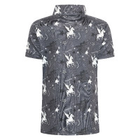 Polo manches courtes Imperial Riding Olivia AOP enfant Charbon de bois Gris