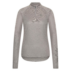 Lange mouwen polo Imperial Riding Parla dames Houtskool Grijs