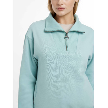 Pull LeMieux col quart zippé Keira femme Aqua Pull LeMieux col quart zippé Keira femme Aqua
