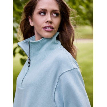 Pull LeMieux col quart zippé Keira femme Aqua Pull LeMieux col quart zippé Keira femme Aqua