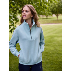 Pull LeMieux col quart zippé Keira femme Aqua Pull LeMieux col quart zippé Keira femme Aqua