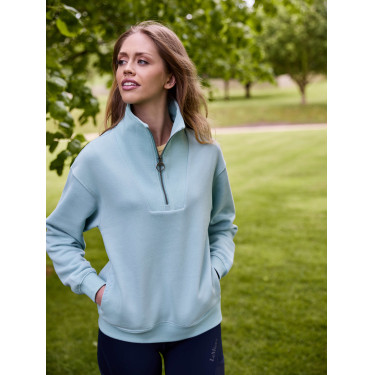 Pull LeMieux col quart zippé Keira femme Aqua Pull LeMieux col quart zippé Keira femme Aqua