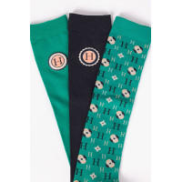 Chaussettes Santia Harcour par 3 Vert émeraude Chaussettes Santia Harcour par 3 Vert émeraude