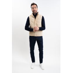 Mouwloos vest Boston Harcour heren Linnen Beige Mouwloos vest Boston Harcour heren Linnen Beige
