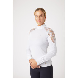 Wedstrijdpolo met lange mouwen van kant Sylvie Horze Wedstrijdpolo met lange mouwen van kant Sylvie Horze