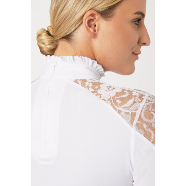 Wedstrijdpolo met lange mouwen van kant Sylvie Horze Wedstrijdpolo met lange mouwen van kant Sylvie Horze