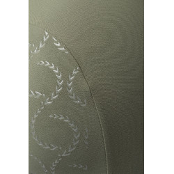 Hoogwaardige legging met volledige siliconen zitvlak Gillian Horze dames Kaki groene kever