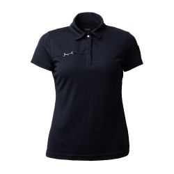 Polo fonctionnel à manches courtes Denise femme Horze Bleu marine foncé