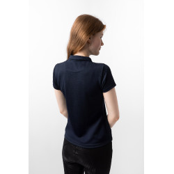 Functioneel poloshirt met korte mouwen Denise dames Horze Donker marineblauw
