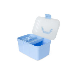 Doos en poetsborstels Horze kind Open lucht Blauw