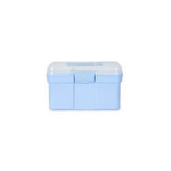 Doos en poetsborstels Horze kind Open lucht Blauw