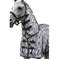 Vliegendeken Horze Defender met buikflap Zebra Motieven Vliegendeken Horze Defender met buikflap Zebra Motieven