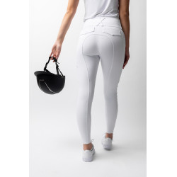 Pantalon d'équitation Horze Leonie fond intégral femme Blanc brillant