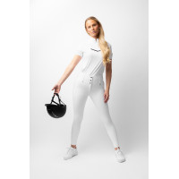 Pantalon d'équitation Horze Leonie fond intégral femme Blanc brillant