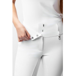 Pantalon d'équitation Horze Leonie fond intégral femme Blanc brillant