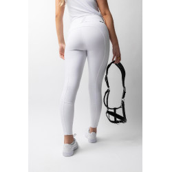 Pantalon Horze Grand Prix III Show fond intégral femme Blanc brillant