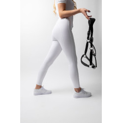 Pantalon Horze Grand Prix III Show fond intégral femme Blanc brillant