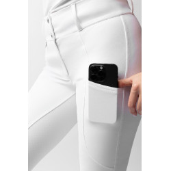 Pantalon Horze Grand Prix III Show fond intégral femme Blanc brillant