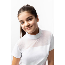 Polo de concours Horze Kaya enfant strass Blanc brillant