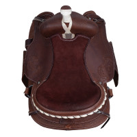 Westernzadel Lakota met ronde rok, gegraveerd en met zilverdraad Bruin Westernzadel Lakota met ronde rok, gegraveerd en met zilverdraad Bruin