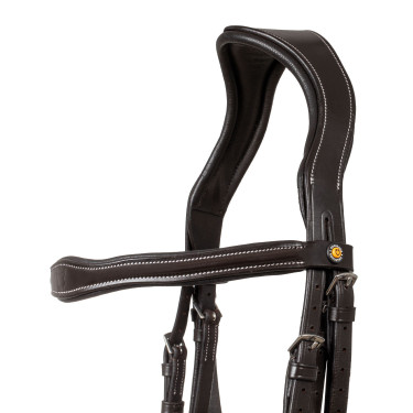 Anatomisch hoofdstel met Equestro-logo Donkerbruin