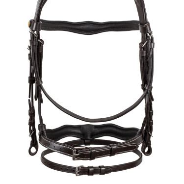 Anatomisch hoofdstel met Equestro-logo Donkerbruin