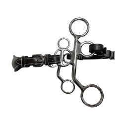 Hackamore Jump'In Poney cuir branches courtes Noir Hackamore Jump'In Poney cuir branches courtes Noir