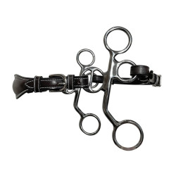 Hackamore Jump'In Poney cuir branches courtes Noir Hackamore Jump'In Poney cuir branches courtes Noir