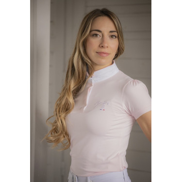 Wedstrijdpolo Pénélope Madrid met korte mouwen Roze Wedstrijdpolo Pénélope Madrid met korte mouwen Roze