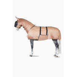 Horze combo masker en halsbeschermer tegen eczeem Lichtbruin Horze combo masker en halsbeschermer tegen eczeem Lichtbruin