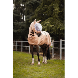 Horze combo masker en halsbeschermer tegen eczeem Lichtbruin Horze combo masker en halsbeschermer tegen eczeem Lichtbruin