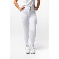 Pantalon d'équitation Horze Mira enfant fond intégral Blanc brillant
